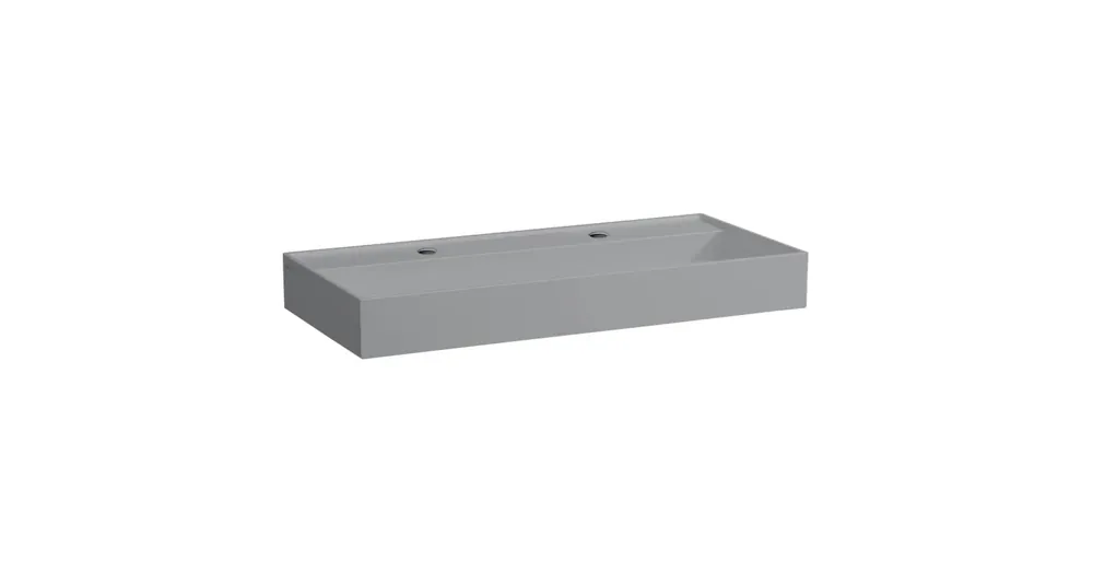 LAUFEN Kartell LAUFEN Mosdótál, alsó felülete csiszolt, túlfolyónyílás nélkül, 2 csaplyukkal, Matt szürke H8163377591151 Ajánlat
