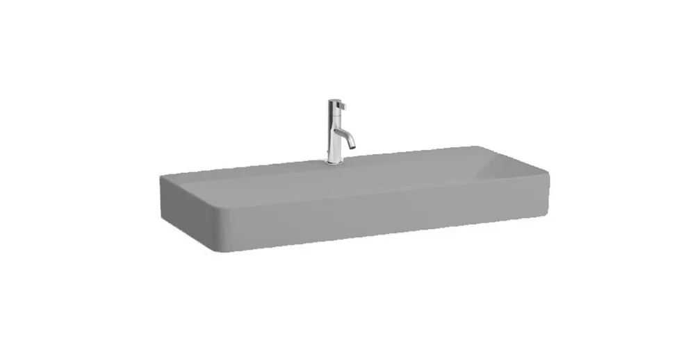 LAUFEN VAL Mosdótál, alsó felülete csiszolt, túlfolyónyílás nélkül, egy csaplyukkal, Graphite matt H8162877581111 Rendeld meg most