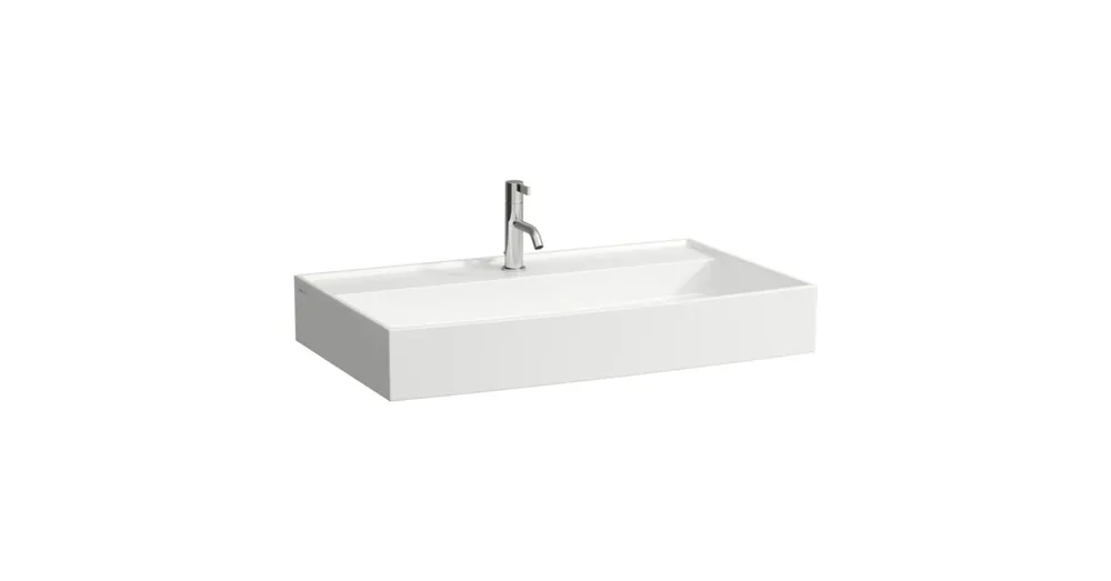Kiárusítás LAUFEN Kartell LAUFEN Mosdó, túlfolyónyílás nélkül, egy csaplyukkal, Fehér LCC Active bevonattal H810336A001111