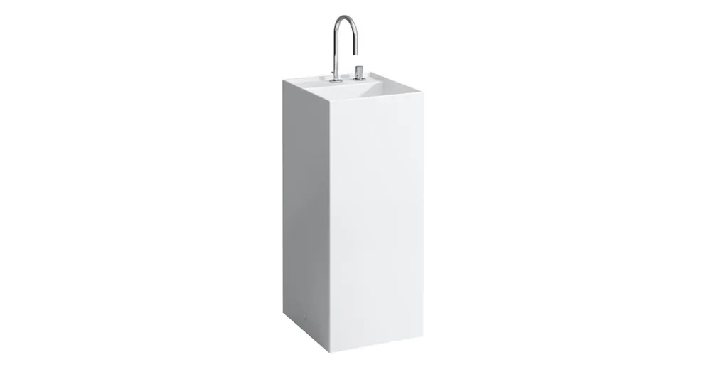 LAUFEN Kartell LAUFEN Szabadon álló mosdó, speciális rejtett lefolyóval, 1 csaplyukkal, lyukkal a jobb oldalon, túlfolyó nélkül, Fehér LCC Active bevonattal H811331A008151 Különleges ajánlat