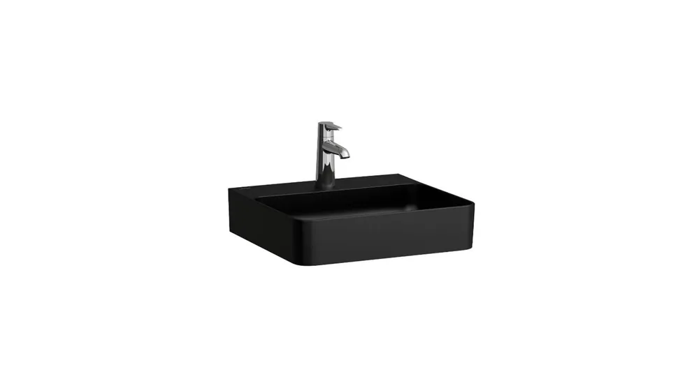 LAUFEN VAL Mosdótál, alsó felülete csiszolt, túlfolyónyílás nélkül, egy csaplyukkal, Fekete matt H8162827161111 Alacsony ár