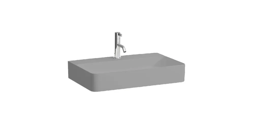 Gyors szállítás LAUFEN VAL Mosdó tál, csaplyuk paddal, túlfolyónyílás nélkül, egy csaplyukkal, Graphite matt H8122847581111