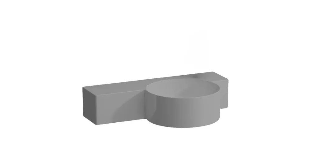 Biztonságos fizetés LAUFEN VAL Kézmosó, kör alakú, bal oldali polccal, 430 mm-re vágható, túlfolyónyílás nélkül, csaplyuk nélkül, Graphite matt H8152847581121