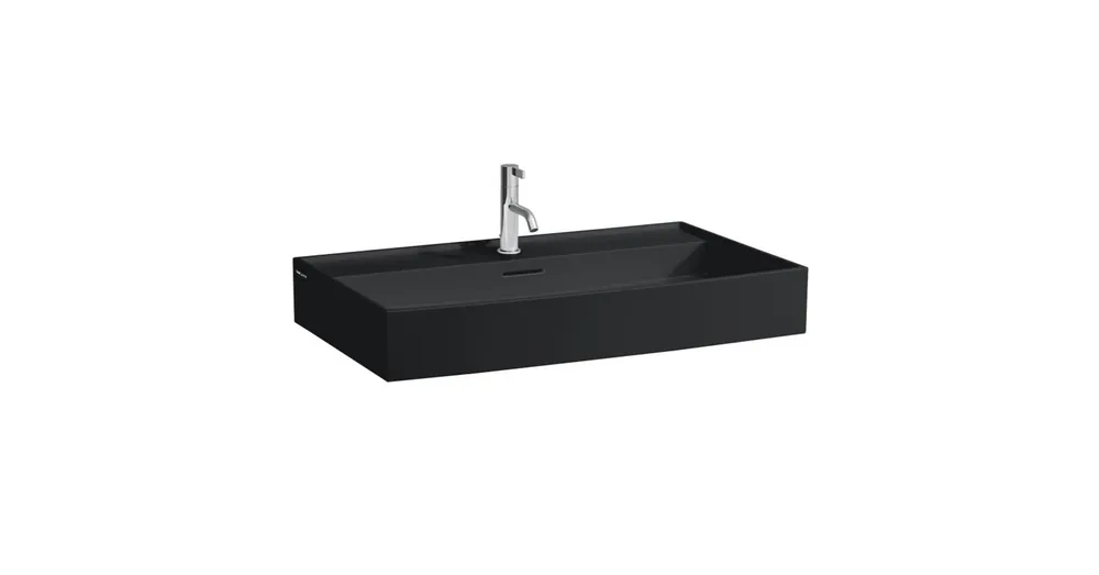LAUFEN Kartell LAUFEN Mosdó, egy csaplyuk, középen, Fekete matt H8103367161041 Ajánlat