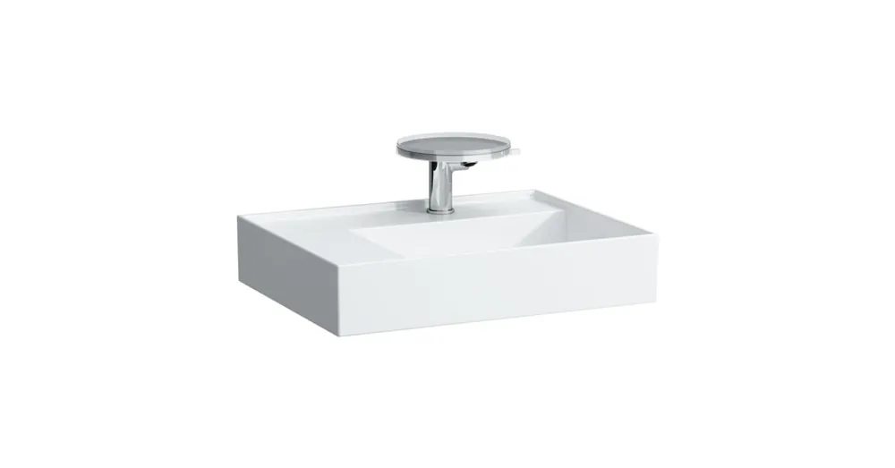 LAUFEN Kartell LAUFEN Mosdó bal oldali pulttal, rejtett túlfolyóval, a mosdó alja csiszolt, túlfolyónyílás nélkül, egy csaplyukkal, Fehér H8183350001111 Utolsó esély