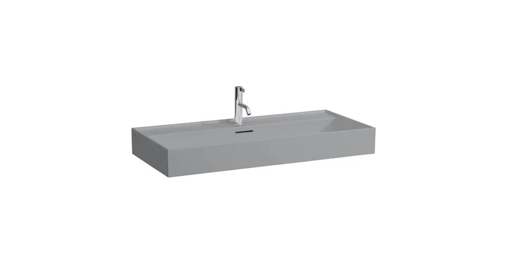 LAUFEN Kartell LAUFEN Mosdótál, alsó felülete csiszolt, egy csaplyuk, középen, Graphite matt H8163377581041 Rendeld meg most