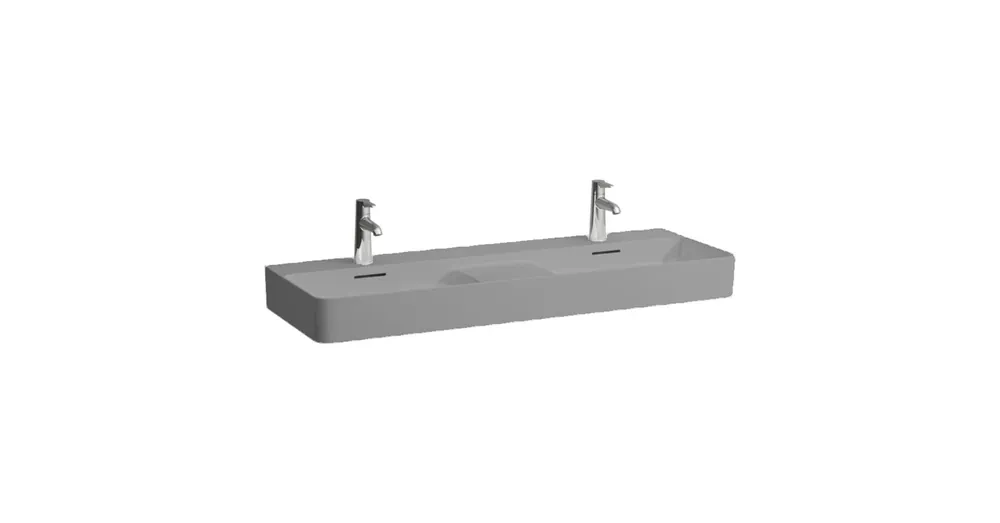 Vásárlói kedvenc LAUFEN VAL Dupla mosdó, félig száraz zónával, egy csaplyuk, középen, Graphite matt H8142827581041