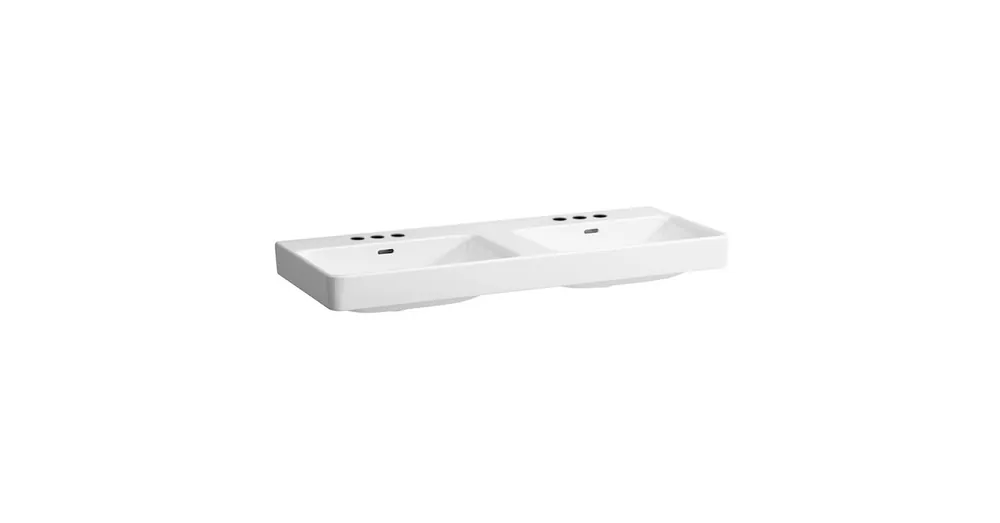 LAUFEN LAUFEN PRO S Ráépíthető dupla mosdó, 3 csaplyukkal, Fehér LCC Active bevonattal H814966A001081 Népszerű