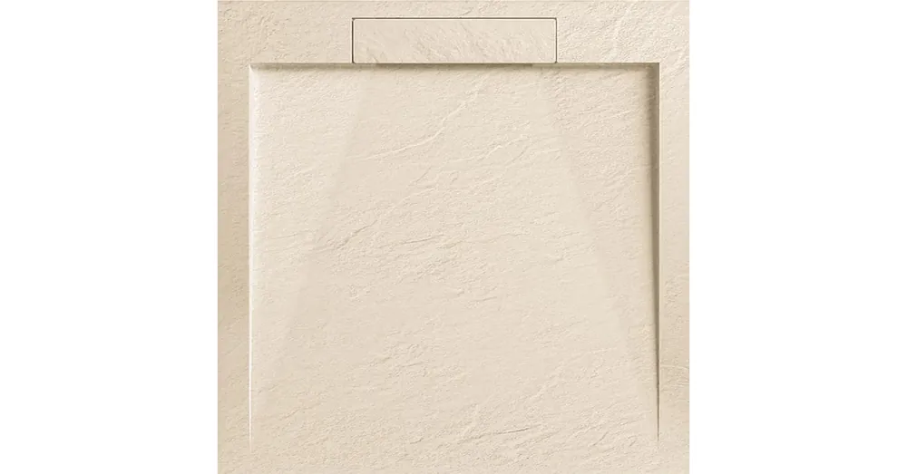 Expressz szállítás AREZZO design STONE pala hatású öntött márvány zuhanytálca, 90x90 cm-es, beige AR-DYT099LBG