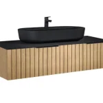 Akció AREZZO design MONTEREY 120 cm-es alsószekrény 2 fiókkal természetes fa színben, szifonkivágással AR-169433