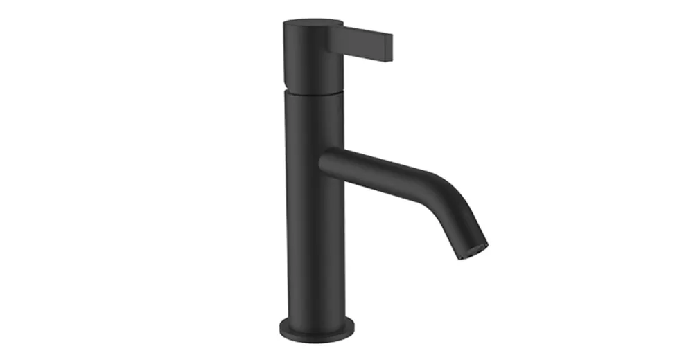 Legkelendőbb LAUFEN Kartell LAUFEN Egykaros mosdó csaptelep, rögzített 135 mm-es kifolyócsővel, átfolyás, húzórudas lefolyószelep nélkül, PVD matt titán fekete H3113310811201