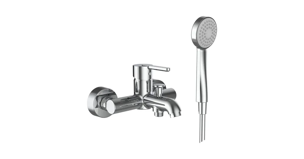 LAUFEN LUA Falra szerelt egykaros kád csaptelep, króm, 1600 mm-es flexibilis zuhanytömlővel és 1 funkciós 80 mm-es kézizuhannyal H3210810041311 Azonnali szállítás