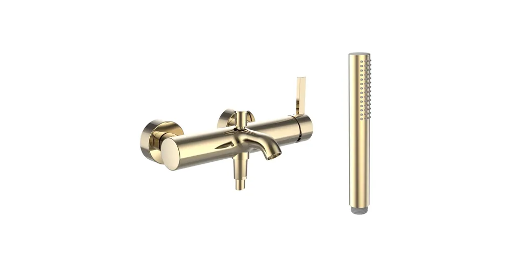 Biztonságos fizetés LAUFEN Kartell LAUFEN Egykaros kád csaptelep, csatlakozókkal, 1800mm-es flexibilis gégecsővel és TwinStick kézi zuhannyal együtt, PVD fényes arany H3213370011411