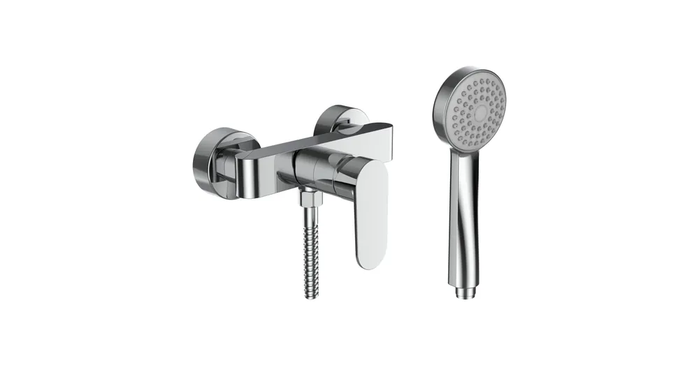 Szuper ajánlat LAUFEN NEJA Falra szerelt egykaros zuhany csaptelep, króm, 1600 mm-es flexibilis zuhanytömlővel és 1 funkciós 80 mm-es kézizuhannyal H3315170041311