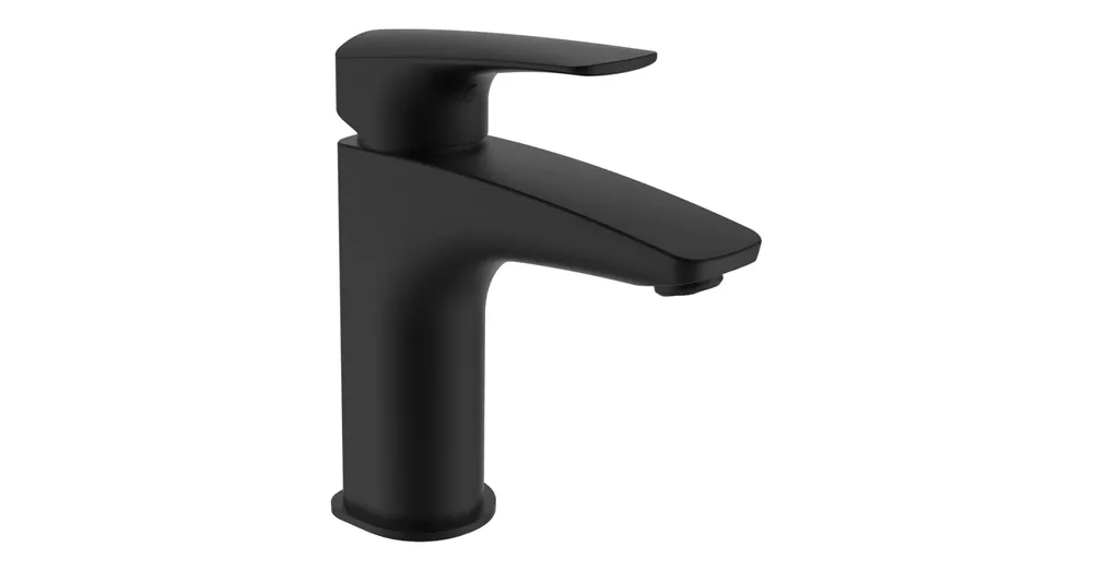 LAUFEN LAURIN Egykaros mosdó Eco+, 106 mm kiállású fix kifolyóval, húzórudas lefolyószelep nélkül, PVD matt titánium fekete HF500702428000 Akció