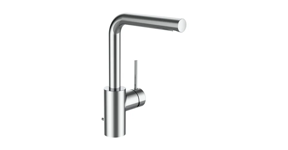 Olcsó LAUFEN Twinplus slim Oldalkaros mosdó csaptelep Eco+, 160 mm kiállású elfordítható íves kifolyóval, húzórudas lefolyószeleppel, króm HF505407100000