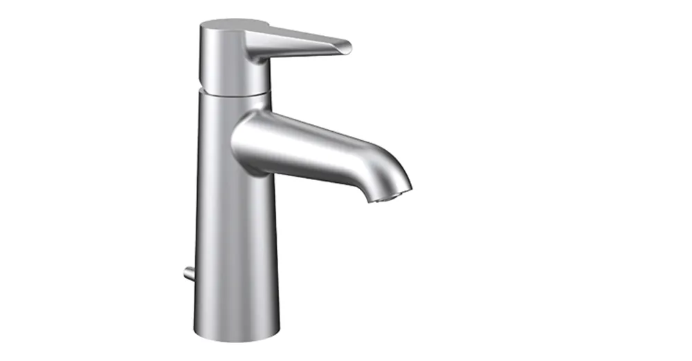 LAUFEN PURE Egykaros mosdó csaptelep Eco+, 110 mm kiállású fix kifolyóval, húzórudas lefolyószeleppel, PVD szálhúzott rozsdamentes acél HF901701423000 Ne maradj le