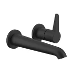 Azonnal elérhető LAUFEN PURE Falba épített 2 pontos keverő mosdó csaptelep falon kívüli része, 180 mm kiállású fix kifolyóval, 2 pontos Simiboxhoz, PVD matt titán fekete HF901722428000