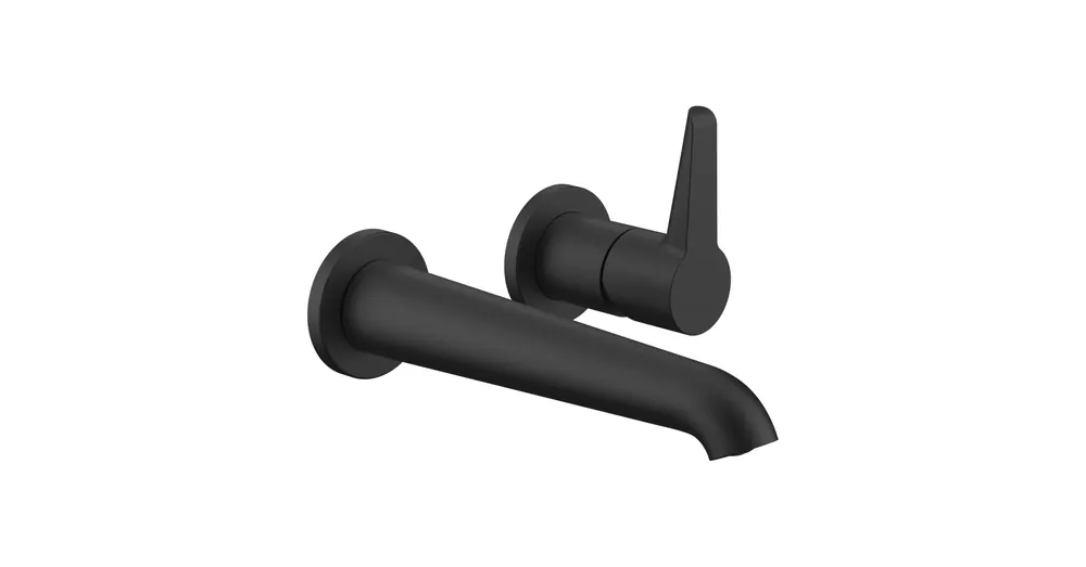 Azonnal elérhető LAUFEN PURE Falba épített 2 pontos keverő mosdó csaptelep falon kívüli része, 180 mm kiállású fix kifolyóval, 2 pontos Simiboxhoz, PVD matt titán fekete HF901722428000