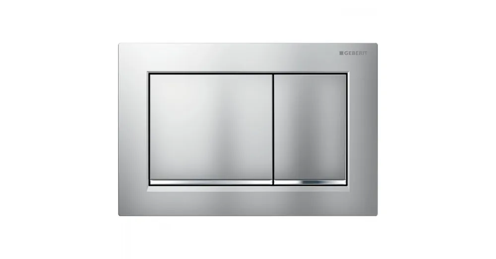 Kedvezményes ár Geberit Omega30 nyomólap két öblítéshez EasytoClean bevonat, Design csíkok, matt króm 115.080.JQ.1
