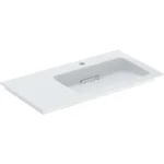 Ajánlat Geberit ONE jobbos mosdó hátsó lefolyóval 90x48cm, KeraTect, túlfolyó nélkül, fényes fehér 505.009.00.1