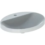 Szuper akció Geberit VariForm beépíthető mosdó 60 cm, ovális, csaplyuk-peremmel, túlfolyó nélkül 500.726.01.2