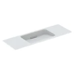 Végkiárusítás Geberit One rövidített kivitelű mosdó 120x40 cm csaplyuk és túlfolyó nélkül, KeraTect, fehér 500.392.01.1