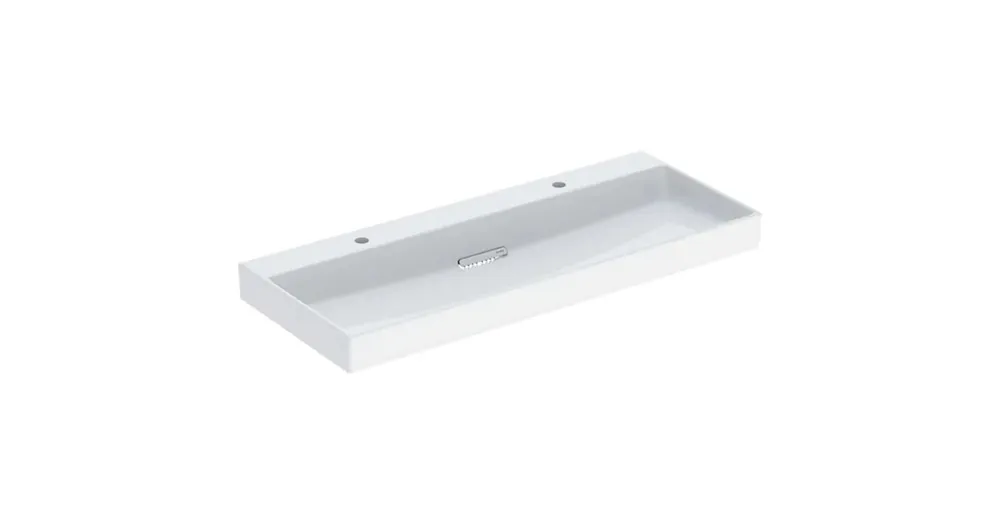 Geberit One mosdó két csaplyukkal 120x48 cm túlfolyó nélkül, KeraTect, fehér 505.049.00.1 Korlátozott ajánlat