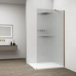 Legkelendőbb SAPHO ESCA GOLD MATT Walk-in zuhanyfal, falra szerelhető, flutes üveg, 1500mm (ES1315-04)