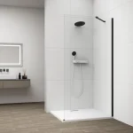 Vedd meg online SAPHO ESCA BLACK MATT Walk-in zuhanyfal, falra szerelhető, transzparent üveg, 1200mm (ES1012-02)
