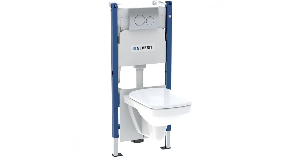 Geberit Duofix szerelőelem Rimless fali WC csészével, Delta öblíőtartállyal és nyomólappal 118.402.21.2 Expressz szállítás