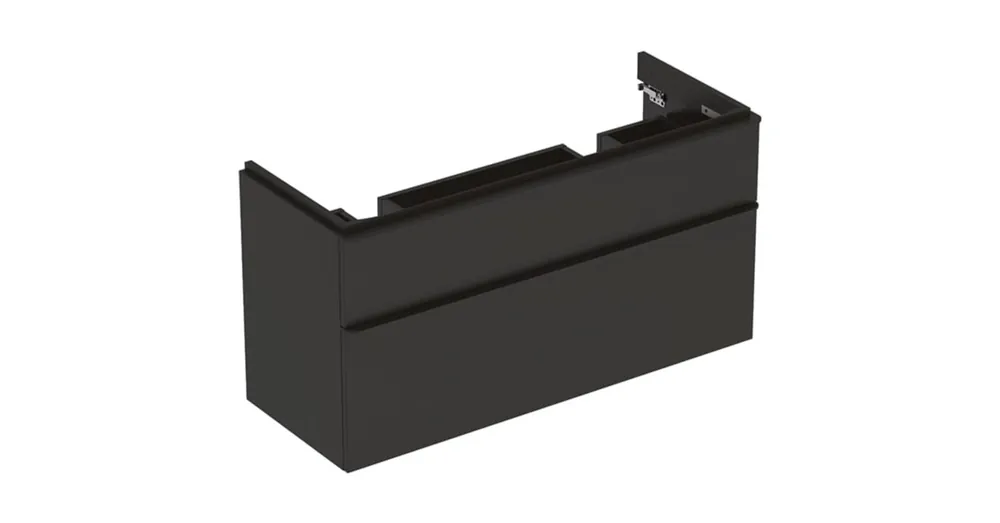 Akció Geberit Smyle Square alsó szekrény dupla mosdóhoz fiókkal 118,4x47 cm, matt lakkozott láva 500.356.JK.1