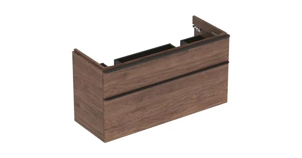 Kihagyhatatlan ajánlat Geberit Smyle Square alsó szekrény dupla mosdóhoz fiókkal 118,4x47 cm, hikoridó 500.356.JR.1