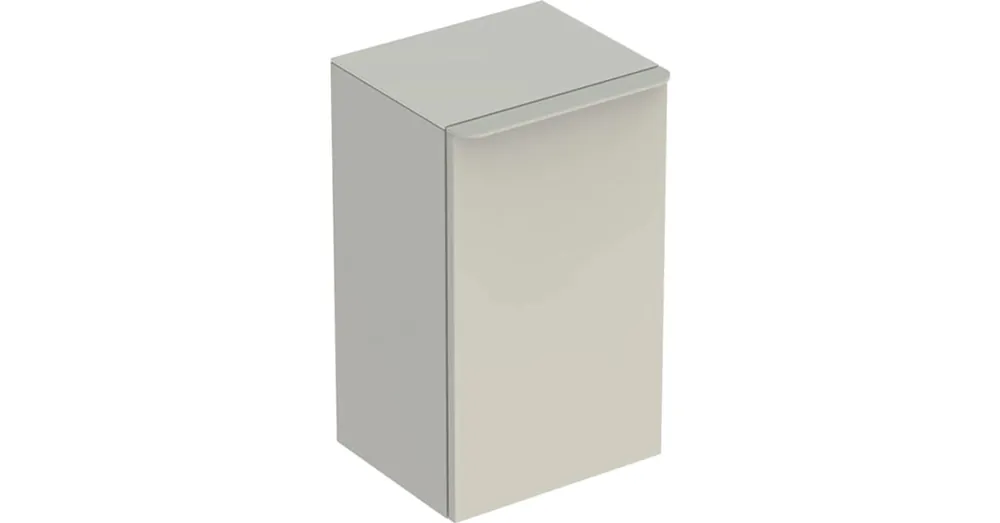 Különleges ajánlat Geberit Smyle Square kiegészítő szekrény 60x36 cm, balos ajtóval, magasfényű homokszürke 500.360.JL.1