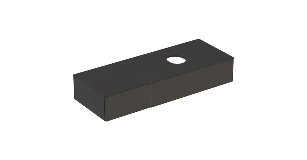 Prémium Geberit VariForm alsó szekrény pultra ültethető mosdóhoz 135x51 cm, 2 fiókkal, pakolófelülettel, matt láva 501.178.00.1