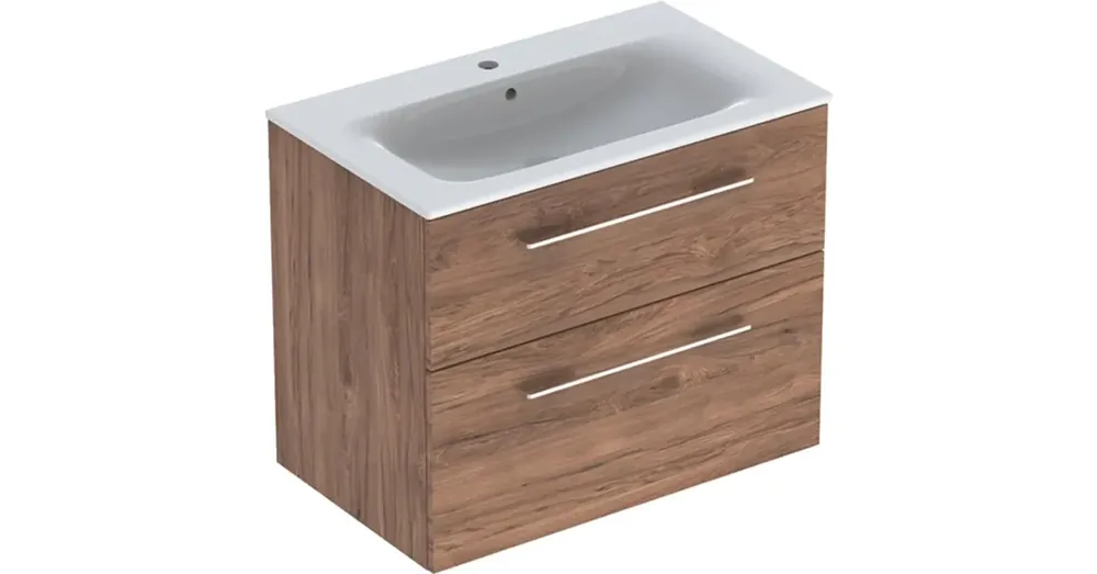 Geberit Selnova Square 2 fiókos mosdószekrény 80 cm, keskeny peremű mosdóval, hikoridió 501.242.00.1 Legjobb ár