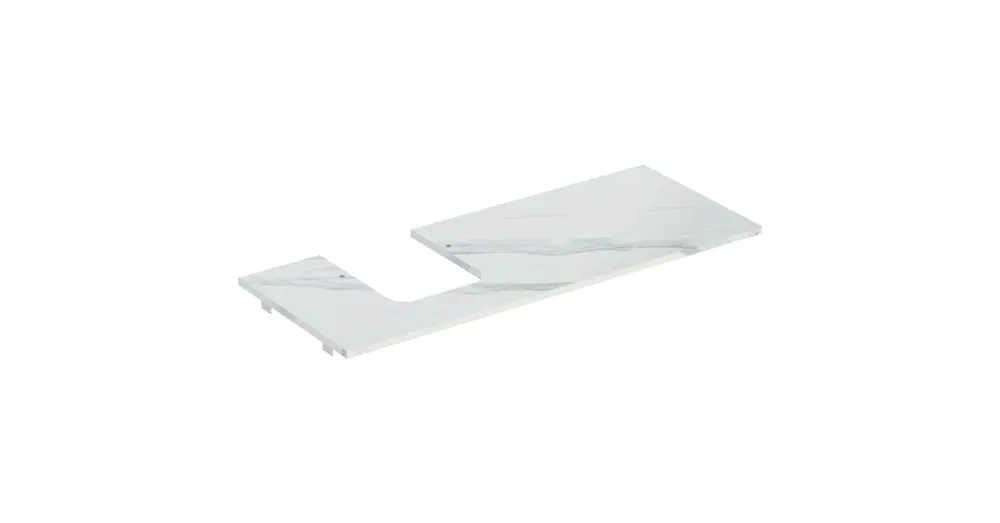 Geberit One márványhatású mosdópult bal oldali kivágással, pultra ültethető tálformájú mosdóhoz 120x47cm, matt fehér 505.125.00.1 Biztonságos fizetés