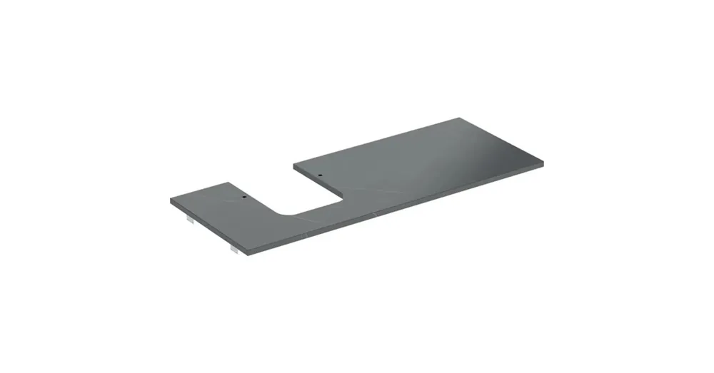 Geberit One márványhatású mosdópult bal oldali kivágással, pultra ültethető tálformájú mosdóhoz 120x47cm, matt fekete 505.125.00.2 Olcsó