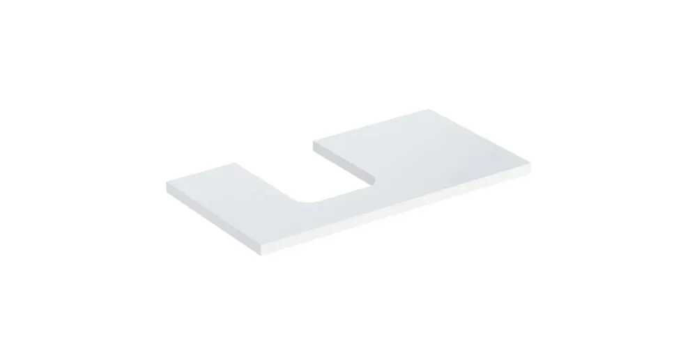 Geberit One mosdópult bal oldali kivágással 90x47 cm, pultra ültethető tálformájú mosdóhoz, magasfényű fehér 505.293.00.1 Kedvezményes ár