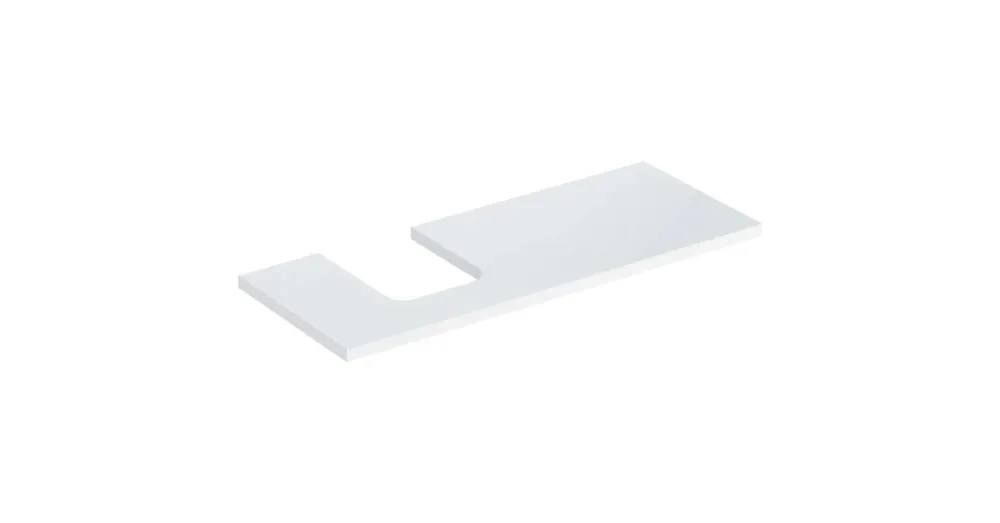 Geberit One mosdópult bal oldali kivágással 120x47 cm, pultra ültethető tálformájú mosdóhoz, magasfényű fehér 505.295.00.1 Expressz kézbesítés