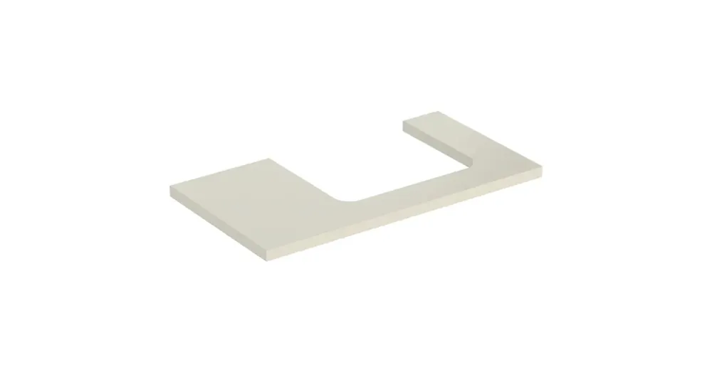 Rendeld meg most Geberit One mosdópult jobb oldali kivágással 90x47 cm, pultra ültethető mosdóhoz, magasfényű homokszürke 505.323.00.4