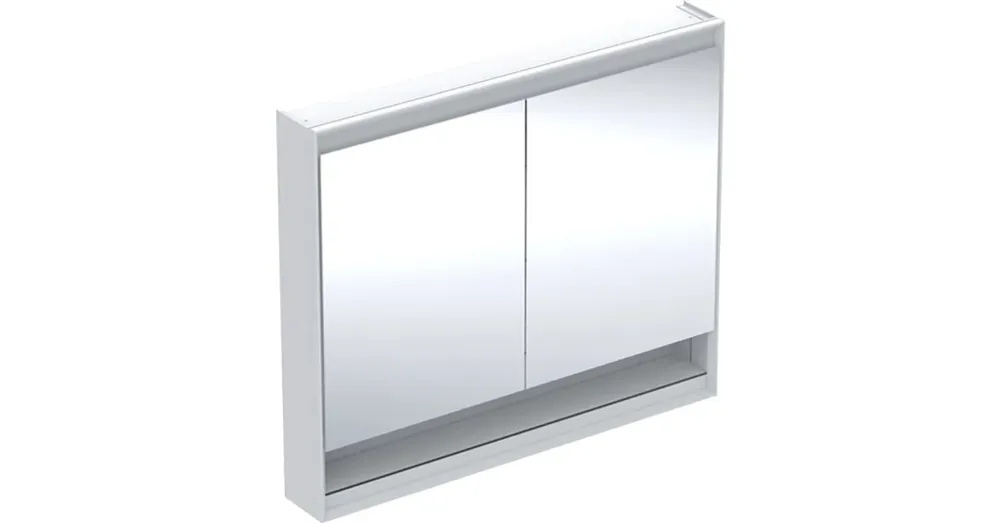 Geberit One tükrös szekrény nyitott polccal és világítással 105x90 cm, két ajtóval, fehér 505.834.00.2 Népszerű