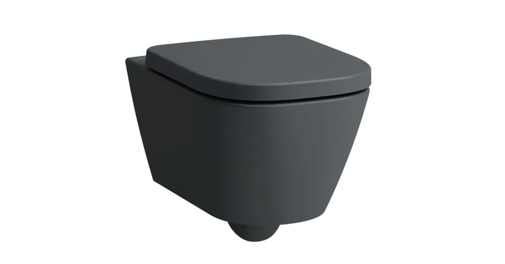 LAUFEN MEDA Combipack, fali WC H820110 perem nélküli, öblítőperem nélkül, WC ülökével Matt grafit H8661107580001 Gyors szállítás