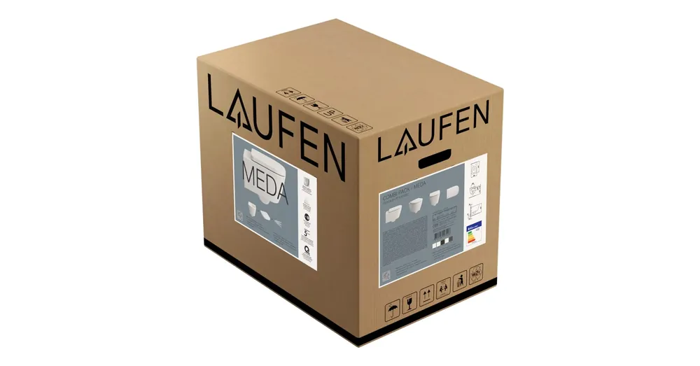 Olcsóbb LAUFEN MEDA Combipack, fali WC H820110 perem nélküli, öblítőperem nélkül, WC ülökével Matt fekete H8661107160001