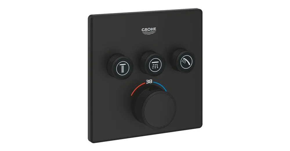 Grohe Grohtherm SmartControl Termosztát falsík mögötti telepítéshez, 3 fogyasztóra Fekete 102167KF00 Gyors kiszállítás