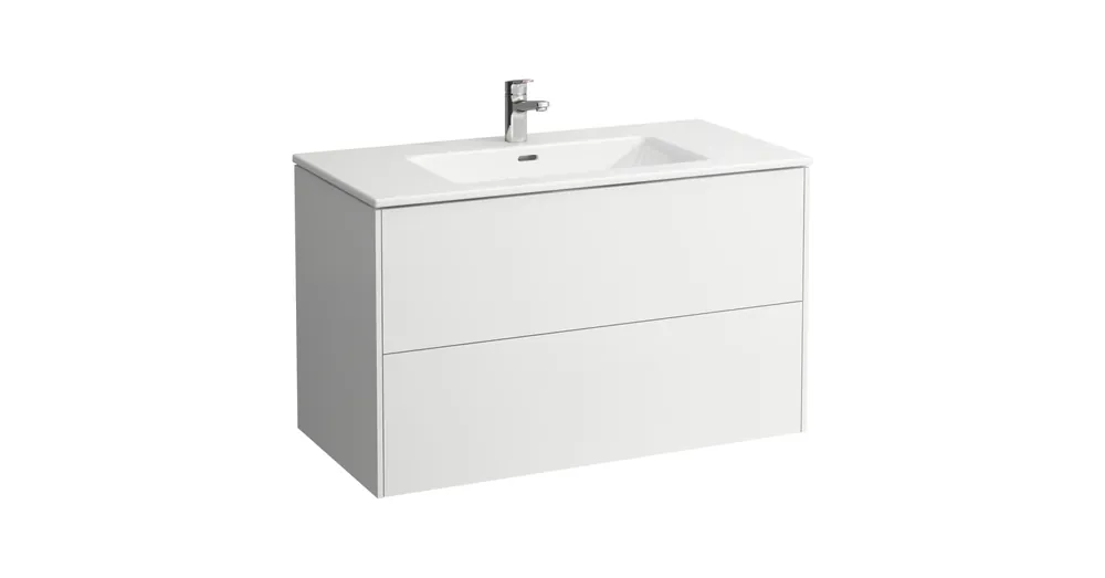 LAUFEN LAUFEN PRO S Keskeny mosdó és alsószekrény kombináció, két fiókkal, egy csaplyuk, középen, Matt fehér H8649622601041 Akció