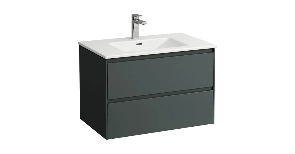 LAUFEN LAUFEN PRO S Kombi csomag, 80 cm, H817965 'Pro' vékony mosdó, 1 csaplyukkal, H404052 'Lani' alsószekrénnyel, 2 fiókkal, egy csaplyuk, középen, Traffic Grey H8649652661041 Expressz kézbesítés