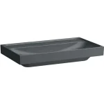 Végkiárusítás LAUFEN MEDA Mosdó, 80 cm, csiszolt alsó felülettel túlfolyónyílás nélkül, csaplyuk nélkül, Graphite matt H8161177581121