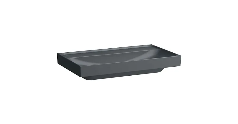 Végkiárusítás LAUFEN MEDA Mosdó, 80 cm, csiszolt alsó felülettel túlfolyónyílás nélkül, csaplyuk nélkül, Graphite matt H8161177581121