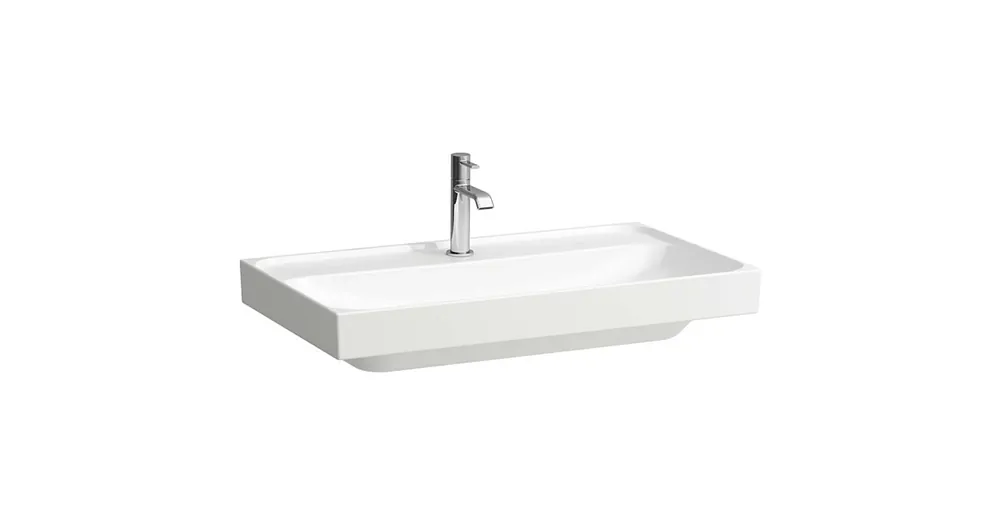 LAUFEN MEDA Mosdó, 80 cm, csiszolt alsó felülettel, túlfolyónyílás nélkül, egy csaplyukkal, Matt fehér H8161177571111 Gyors kiszállítás